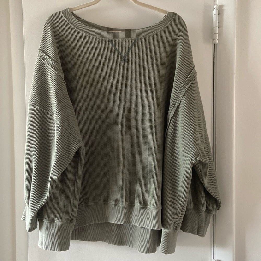 American Eagle/AE oversized waffle sweatshirt